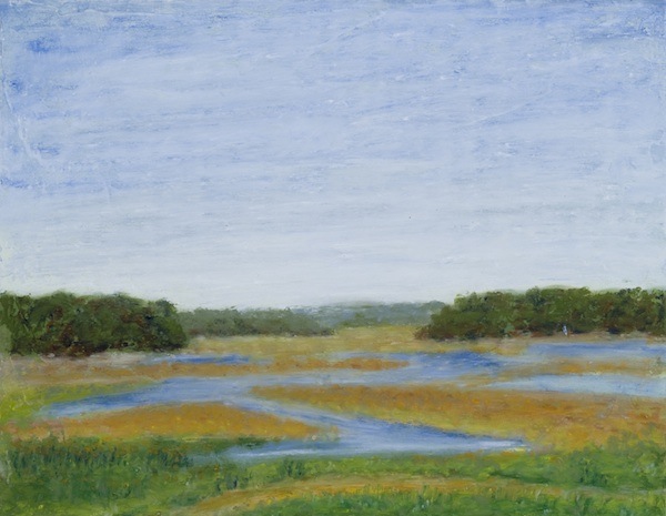 Marsh by McIntire Garrison House, oil, 11 x 14″