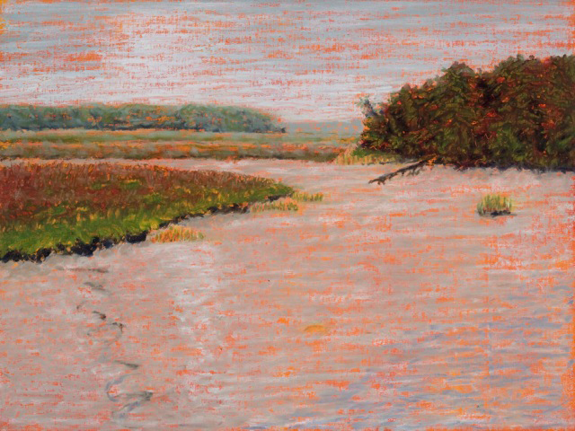 Dunstan River Mudflat, oil, 17 x 23″